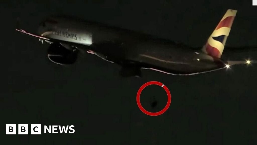 Moment British Airways plane loses wheel during take-off in Las Vegas
