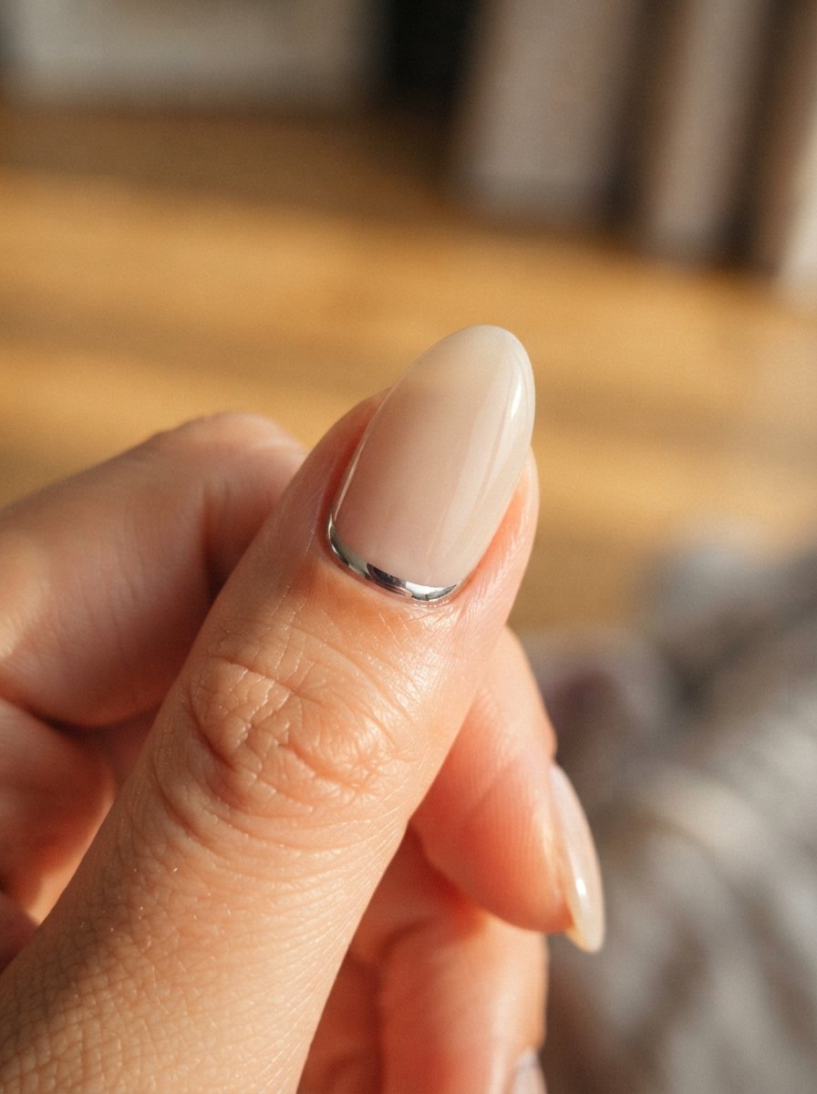 Chrome cuticle line nail art