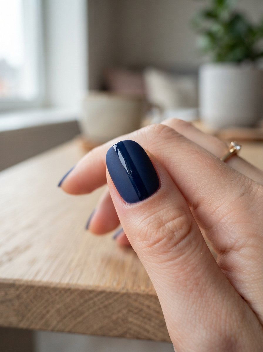 Matte nail with glossy stripe