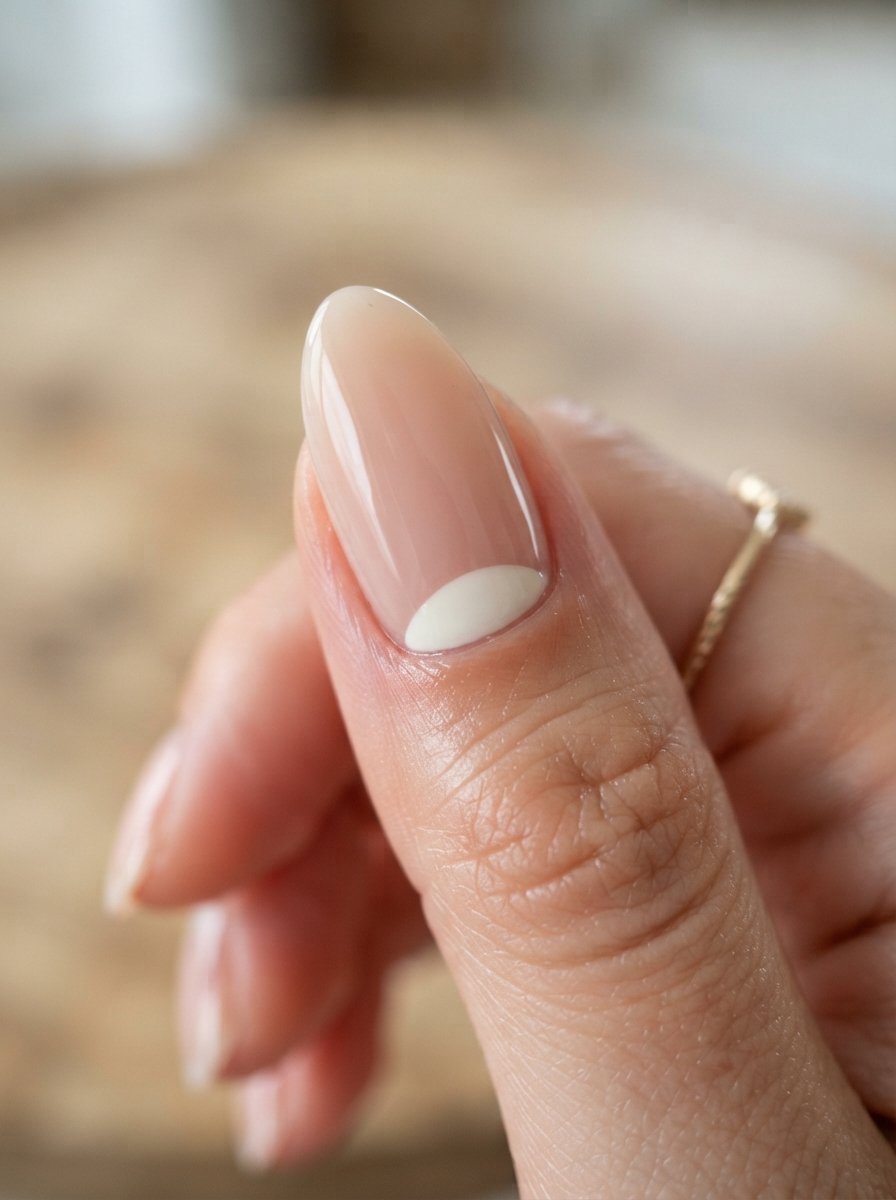 Reverse French manicure crescent