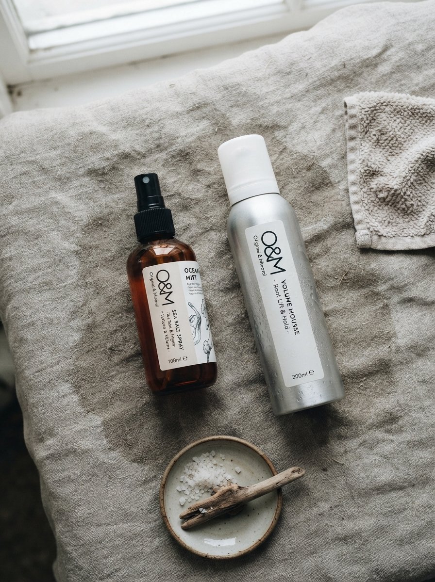 Sea salt spray and mousse for beachy waves